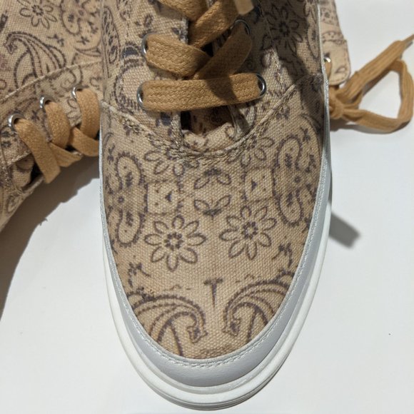 LAST DAY Free People Paisley Canvas Lace-up Hiker Design Boots NWOT Size 7 - Picture 2 of 11